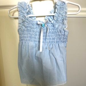 Diggy Bop Blue checked sleeveless shirt.  Girls Size 4T